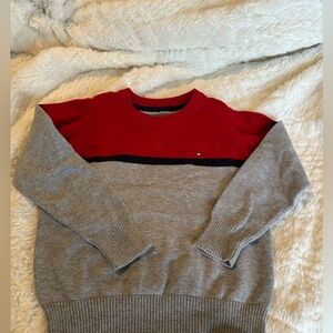 Boys size 4, Tommy Hilfiger Red and Gray Crewneck Sweater